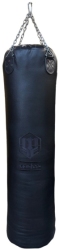 Boxing bag leather 140 cm x 40 cm filled - WWS-14040-1 black (embroidery)