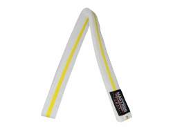 Kimono belt white with yellow strip