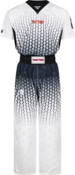 TOP TEN ‘GRAFIC’ kickboxing outfit, white and black, XS (150 cm)