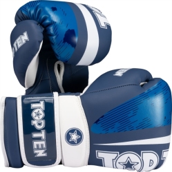 Boxing gloves TOP TEN RTT-NTB Marks 10 oz blue (WAKO APPROVED)