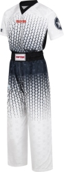 TOP TEN ‘GRAFIC’ kickboxing outfit, white and black, XS (150 cm)