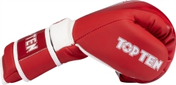 Rękawice bokserskie TOP TEN RTT-NTB Marks 10 oz czerwone (WAKO APPROVED)