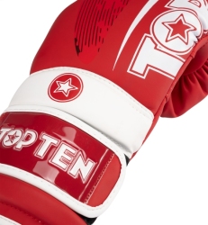 Rękawice bokserskie TOP TEN RTT-NTB Marks 10 oz czerwone (WAKO APPROVED)