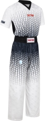 Strój do kickboxingu TOP TEN GRAFIC biało-czarny XS (150 cm)