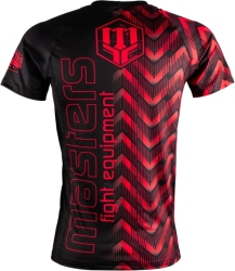 Rashguard z krótkim rękawem MASTERS PULSE RSG-P czarno-czerwony
