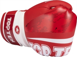 Rękawice bokserskie TOP TEN RTT-NTB Marks 10 oz czerwone (WAKO APPROVED)